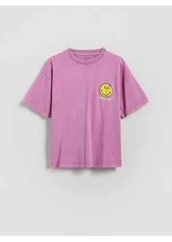 Reserved - T-shirt SmileyWorld® - fuksja ze sklepu Reserved w kategorii T-shirty chłopięce - zdjęcie 188387700