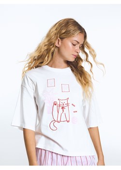 Reserved - Dwuczęściowa piżama z kotem - różowy ze sklepu Reserved w kategorii Piżamy damskie - zdjęcie 188387902