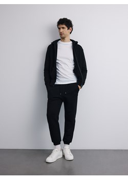 Reserved - Rozpinana bluza z kapturem - czarny ze sklepu Reserved w kategorii Bluzy męskie - zdjęcie 188388034