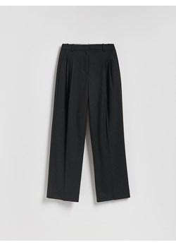 Reserved - Spodnie w kant z wełną - ciemnoszary ze sklepu Reserved w kategorii Spodnie damskie - zdjęcie 188388411