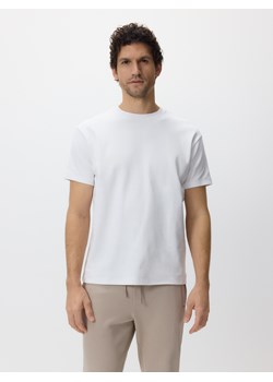 Reserved - T-shirt regular z bawełny merceryzowanej - złamana biel ze sklepu Reserved w kategorii T-shirty męskie - zdjęcie 188388414