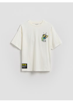 Reserved - T-shirt SmileyWorld® - złamana biel ze sklepu Reserved w kategorii T-shirty chłopięce - zdjęcie 188388460