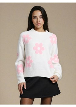 Sinsay - Sweter ze wzorem w kwiatki - kremowy ze sklepu Sinsay w kategorii Swetry damskie - zdjęcie 188389430