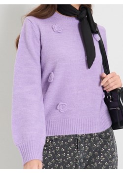 Sinsay - Sweter z ozdobnymi kwiatkami - różowy ze sklepu Sinsay w kategorii Swetry damskie - zdjęcie 188389431