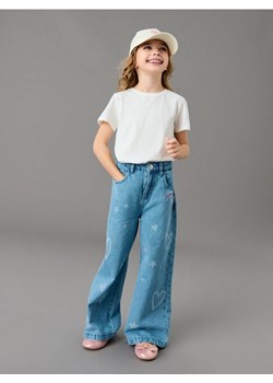 Sinsay - Jeansy wide leg z efektem sprania - niebieski ze sklepu Sinsay w kategorii Spodnie dziewczęce - zdjęcie 188389463