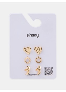 Sinsay - Kolczyki z błyszczącym wykończeniem 3 pack - złoty ze sklepu Sinsay w kategorii Kolczyki - zdjęcie 188389501