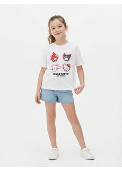 Sinsay - Bawełniana koszulka z nadrukiem Hello Kitty - biały ze sklepu Sinsay w kategorii Bluzki dziewczęce - zdjęcie 188389541