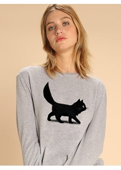 WOOOP Bluza "Creeping Cat" w kolorze szarym ze sklepu Limango Polska w kategorii Bluzy damskie - zdjęcie 188391692