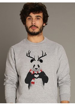 WOOOP Bluza "XMAS Panda" w kolorze szarym ze sklepu Limango Polska w kategorii Bluzy męskie - zdjęcie 188391720
