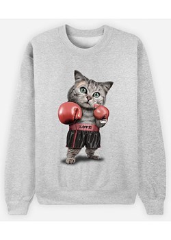 WOOOP Bluza "Boxing Cat" w kolorze szarym ze sklepu Limango Polska w kategorii Bluzy damskie - zdjęcie 188391760