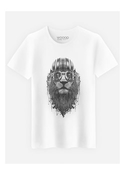 WOOOP Koszulka "Lion Rider" w kolorze białym ze sklepu Limango Polska w kategorii T-shirty męskie - zdjęcie 188391763