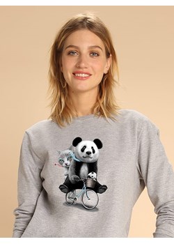 WOOOP Bluza "Panda Bicycle" w kolorze szarym ze sklepu Limango Polska w kategorii Bluzy damskie - zdjęcie 188391803