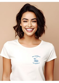 WOOOP Koszulka "Eat spaghetti to forgetti" w kolorze białym ze sklepu Limango Polska w kategorii Bluzki damskie - zdjęcie 188391891