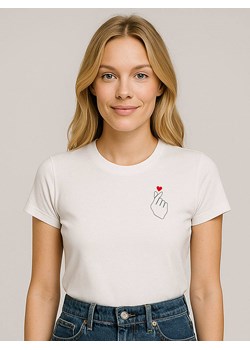 WOOOP Koszulka "K Love Cur" w kolorze białym ze sklepu Limango Polska w kategorii Bluzki damskie - zdjęcie 188392001