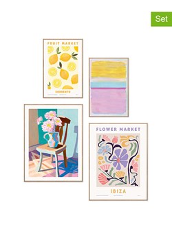 Orangewallz Druki artystyczne (4 szt.) "Artist Set" w ramce ze sklepu Limango Polska w kategorii Obrazy - zdjęcie 188392444