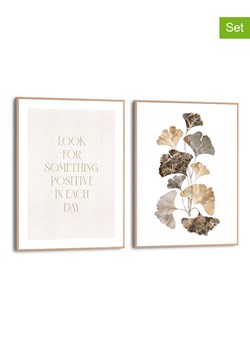 Orangewallz Druki artystyczne (2 szt.) "Positive Days" w ramce ze sklepu Limango Polska w kategorii Obrazy - zdjęcie 188394052