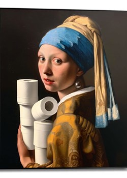 Orangewallz Druk artystyczny "Toilet Pearl Girl" w ramce ze sklepu Limango Polska w kategorii Obrazy - zdjęcie 188394281