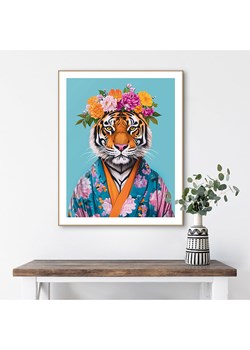 Orangewallz Druk artystyczny "Flower Tiger Blue" w ramce ze sklepu Limango Polska w kategorii Obrazy - zdjęcie 188395090