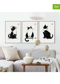 Orangewallz Druki artystyczne (3 szt.) "Zen Cats" w ramce ze sklepu Limango Polska w kategorii Obrazy - zdjęcie 188395450