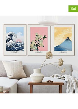 Orangewallz Druki artystyczne (3 szt.) "Waves, Peaks &amp; Blossoms" w ramce ze sklepu Limango Polska w kategorii Obrazy - zdjęcie 188395460