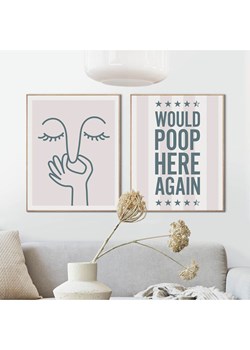 Orangewallz Druki artystyczne (2 szt.) "Funky Toilet Set" w ramce ze sklepu Limango Polska w kategorii Obrazy - zdjęcie 188395631