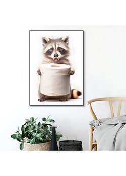 Orangewallz Druk artystyczny "Racoon Paper Holder" w ramce ze sklepu Limango Polska w kategorii Obrazy - zdjęcie 188396350