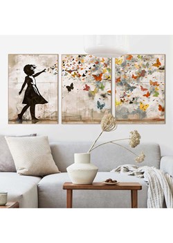 Orangewallz Druki artystyczne (3 szt.) "Balloon Girl Bright" w ramce ze sklepu Limango Polska w kategorii Obrazy - zdjęcie 188396464