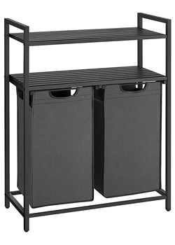 Songmics Kosz w kolorze szaro-czarnym na pranie - 73 x 92 x 33 cm ze sklepu Limango Polska w kategorii Akcesoria łazienkowe - zdjęcie 188396781