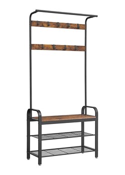 Songmics Wieszak w kolorze czarno-brązowym - 84 x 183 x 33,7 cm ze sklepu Limango Polska w kategorii Szafy - zdjęcie 188396823