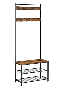 Songmics Wieszak stojący w kolorze czarno-brązowym - 70 x 175 x 32 cm ze sklepu Limango Polska w kategorii Szafy - zdjęcie 188396833