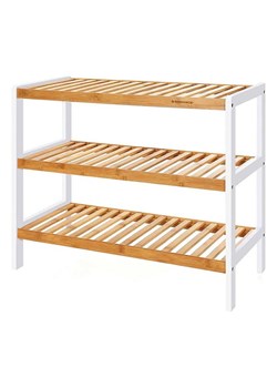 Songmics Regał w kolorze jasnobrązowo-białym na buty - 70 x 55 x 26 cm ze sklepu Limango Polska w kategorii Szafy - zdjęcie 188396970