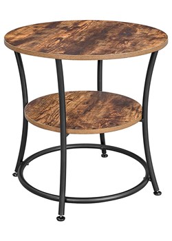 Songmics Stolik w kolorze czarno-brązowym - wys. 55 x Ø 55 cm ze sklepu Limango Polska w kategorii Stoliki kawowe - zdjęcie 188397083