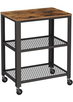 Songmics Wózek kuchenny w kolorze brązowo-czarnym - 60 x 77,5 x 40 cm ze sklepu Limango Polska w kategorii Regały i witryny - zdjęcie 188397284