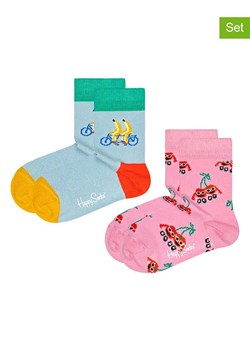 Happy Socks Skarpety (2 pary) ze wzorem ze sklepu Limango Polska w kategorii Skarpetki dziecięce - zdjęcie 188398440