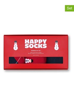 Happy Socks Skarpety (3 pary) "Snowman" w kolorze granatowo-czerwonym ze sklepu Limango Polska w kategorii Skarpetki męskie - zdjęcie 188398500