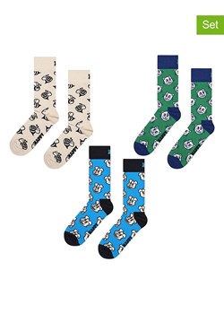 Happy Socks Skarpety (3 pary) w kolorze błękitno-zielono-beżowym ze sklepu Limango Polska w kategorii Skarpetki męskie - zdjęcie 188398592
