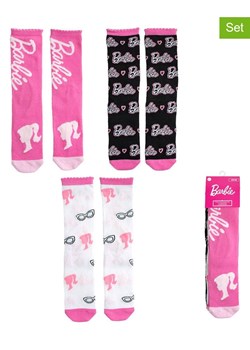 Lucky Socks Skarpety (3 pary) "Barbie" w kolorze biało-różowo-czarnym ze sklepu Limango Polska w kategorii Skarpetki dziecięce - zdjęcie 188398650