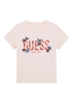 Guess T-Shirt J6RI34 K6YW4 Różowy Regular Fit ze sklepu MODIVO w kategorii Bluzki dziewczęce - zdjęcie 188401492