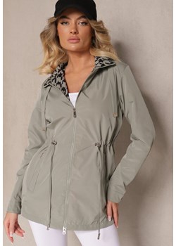 Ciemnozielona Kurtka w Stylu Parki ze Ściągaczem w Talii Arivienne ze sklepu renee.pl w kategorii Kurtki damskie - zdjęcie 188401812