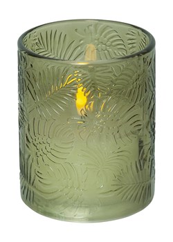 STAR Trading Świeca LED "Flame Leaf" w kolorze zielonym - wys. 12,5 cm ze sklepu Limango Polska w kategorii Świece i dyfuzory - zdjęcie 188402963