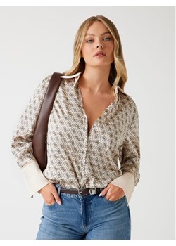 Guess Koszula W4YH47 WF1T2 Beżowy Regular Fit ze sklepu MODIVO w kategorii Koszule damskie - zdjęcie 188403641