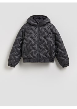 Reserved - Pikowana kurtka z kapturem - ciemnoszary ze sklepu Reserved w kategorii Kurtki dziewczęce - zdjęcie 188404371