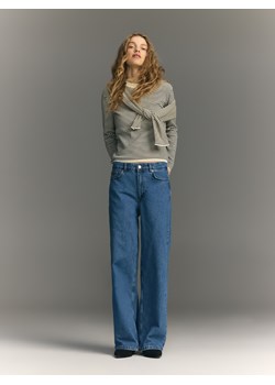 Reserved - Bawełniany longsleeve w paski - granatowy ze sklepu Reserved w kategorii Bluzki damskie - zdjęcie 188404531