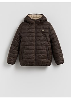 Reserved - Dwustronna kurtka z kapturem - ciemnobrązowy ze sklepu Reserved w kategorii Kurtki chłopięce - zdjęcie 188404582