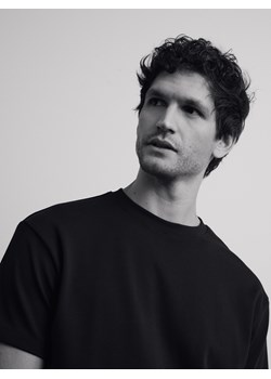 Reserved - Bawełniany t-shirt boxy - czarny ze sklepu Reserved w kategorii T-shirty męskie - zdjęcie 188404731