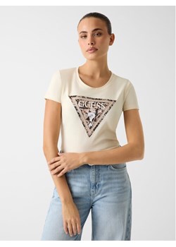 Guess T-Shirt W6RI32 J1314 Écru Regular Fit ze sklepu MODIVO w kategorii Bluzki damskie - zdjęcie 188405032