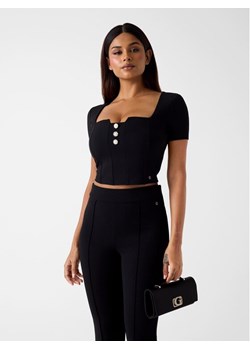 Guess Bluzka W6RP08 KCBO2 Czarny Classic Fit ze sklepu MODIVO w kategorii Bluzki damskie - zdjęcie 188405070