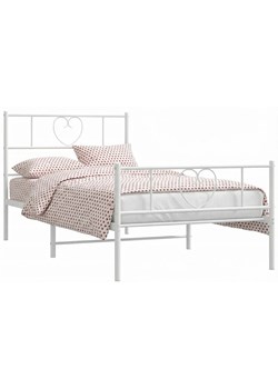 Białe pojedyncze łóżko metalowe 90x200 cm M3-H79 ze sklepu Edinos.pl w kategorii Łóżka i materace - zdjęcie 188406212