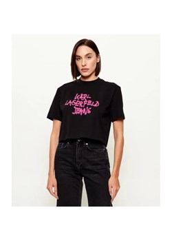 Karl Lagerfeld Jeans T-shirt Graffiti | Cropped Fit ze sklepu Gomez Fashion Store w kategorii Bluzki damskie - zdjęcie 188406543