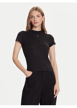 Guess T-Shirt W5BP07 KCGM2 Czarny Slim Fit ze sklepu MODIVO w kategorii Bluzki damskie - zdjęcie 188406633